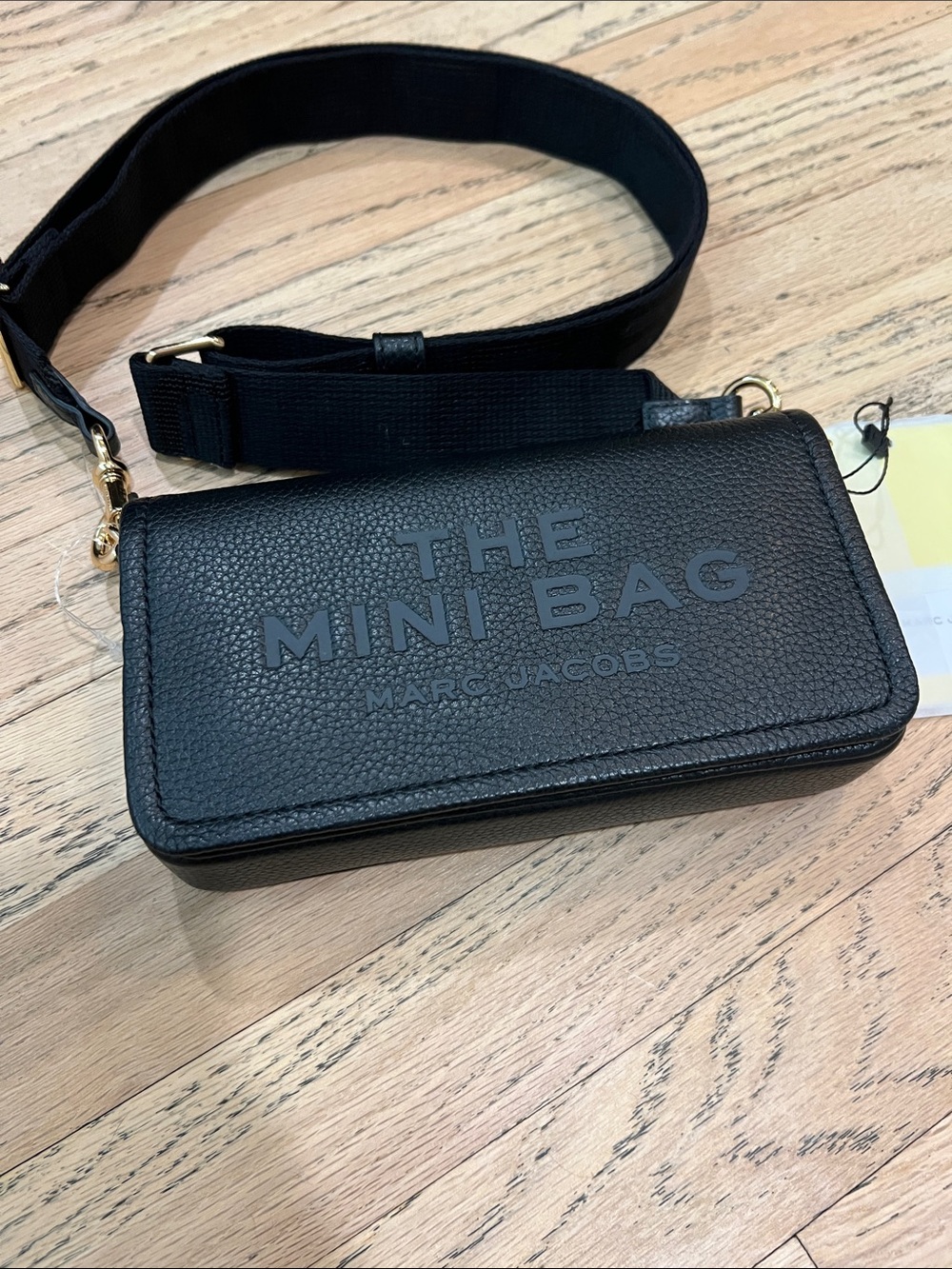 Marc Jacobs Black The Mini Bag Pebbled Leather Crossbody Gold Hardware - Picture 2 of 6